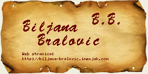 Biljana Bralović vizit kartica